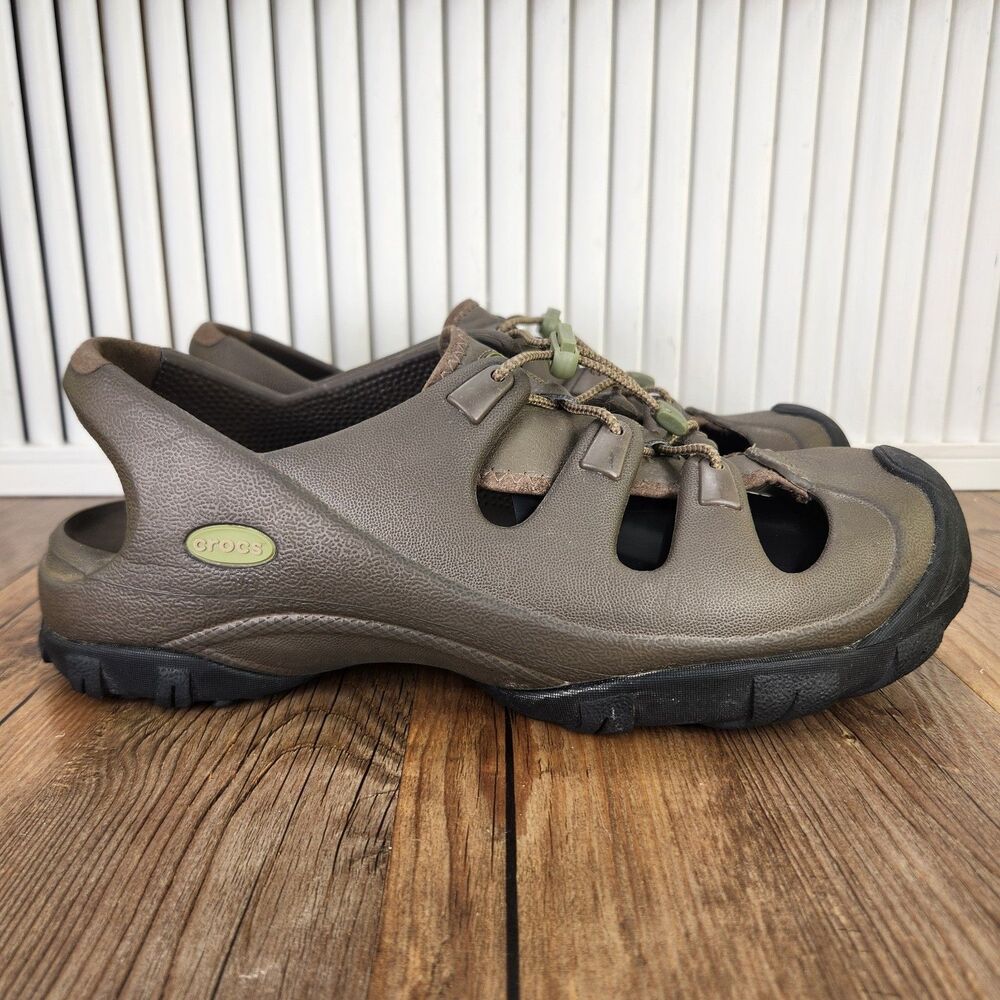 Crocs Trailbreak Hiking Sandals Mens Sz 11 Brown Water Outdoor Trail Sport Shoes